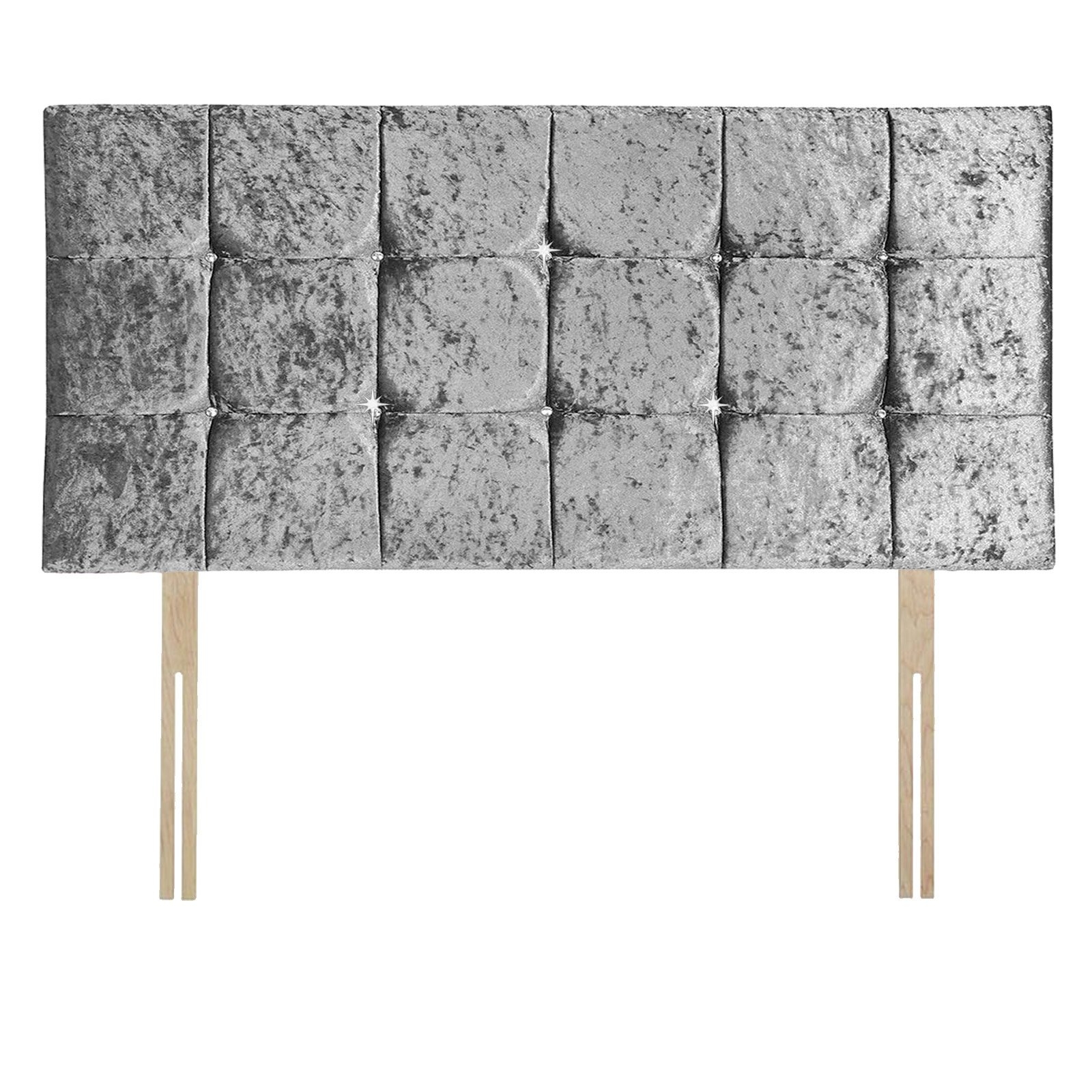 Crushed Velvet Range Cube Headboard Available In All Colours Sizes Vary From Single Double King Or Super King