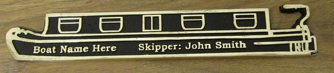Custom Brass canal boat with your choice of text