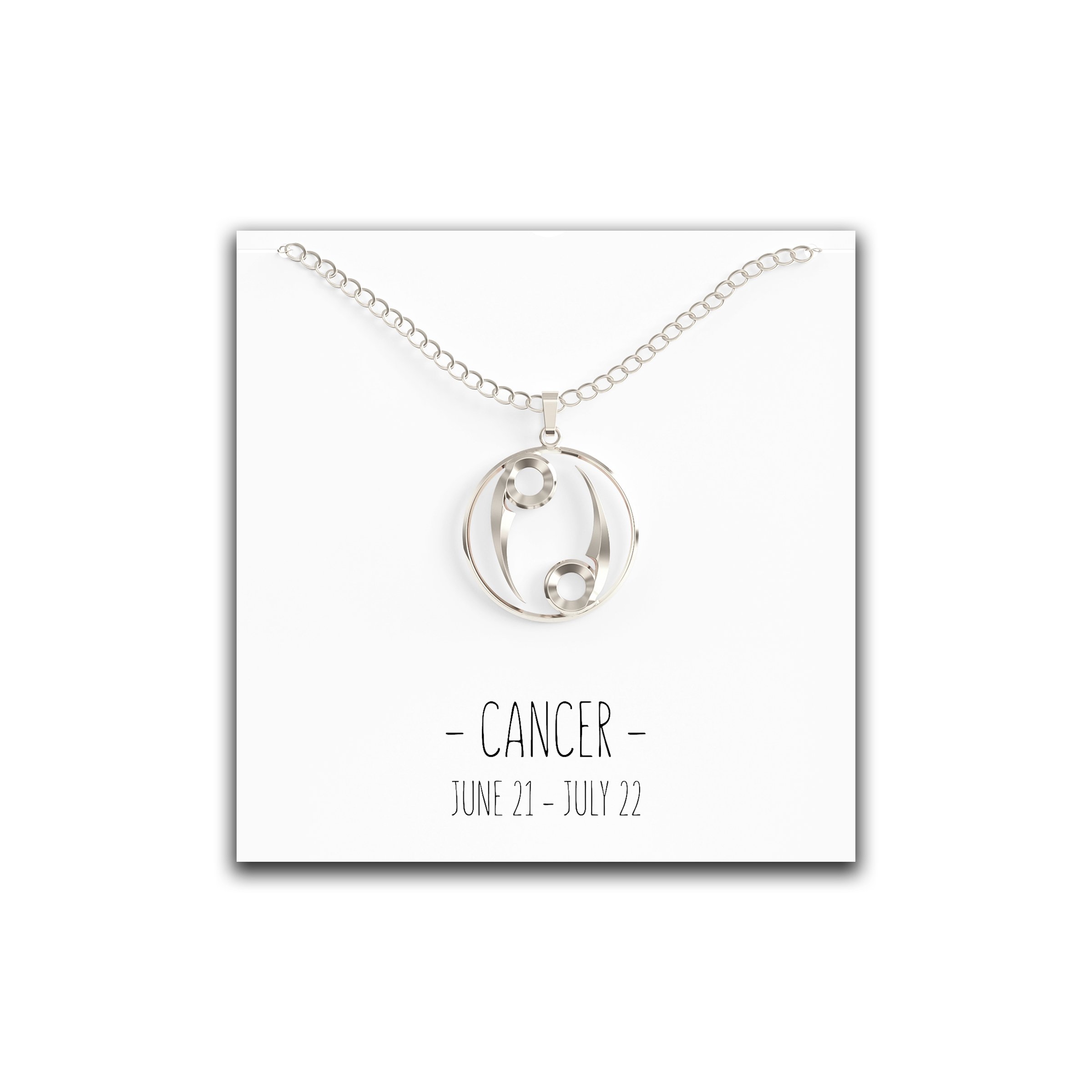 Cancer Zodiac Necklace – Silver, Rose Gold & Gold Silver – Happy Kisses
