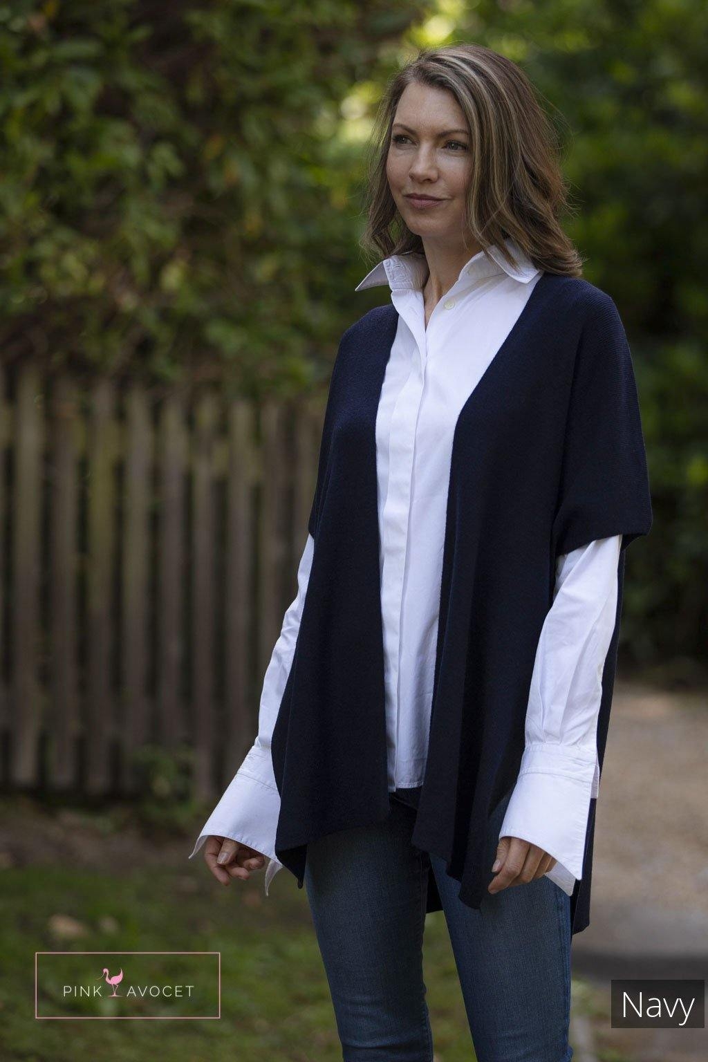 Cardi-Gilet Navy / One Size by Pink Avocet