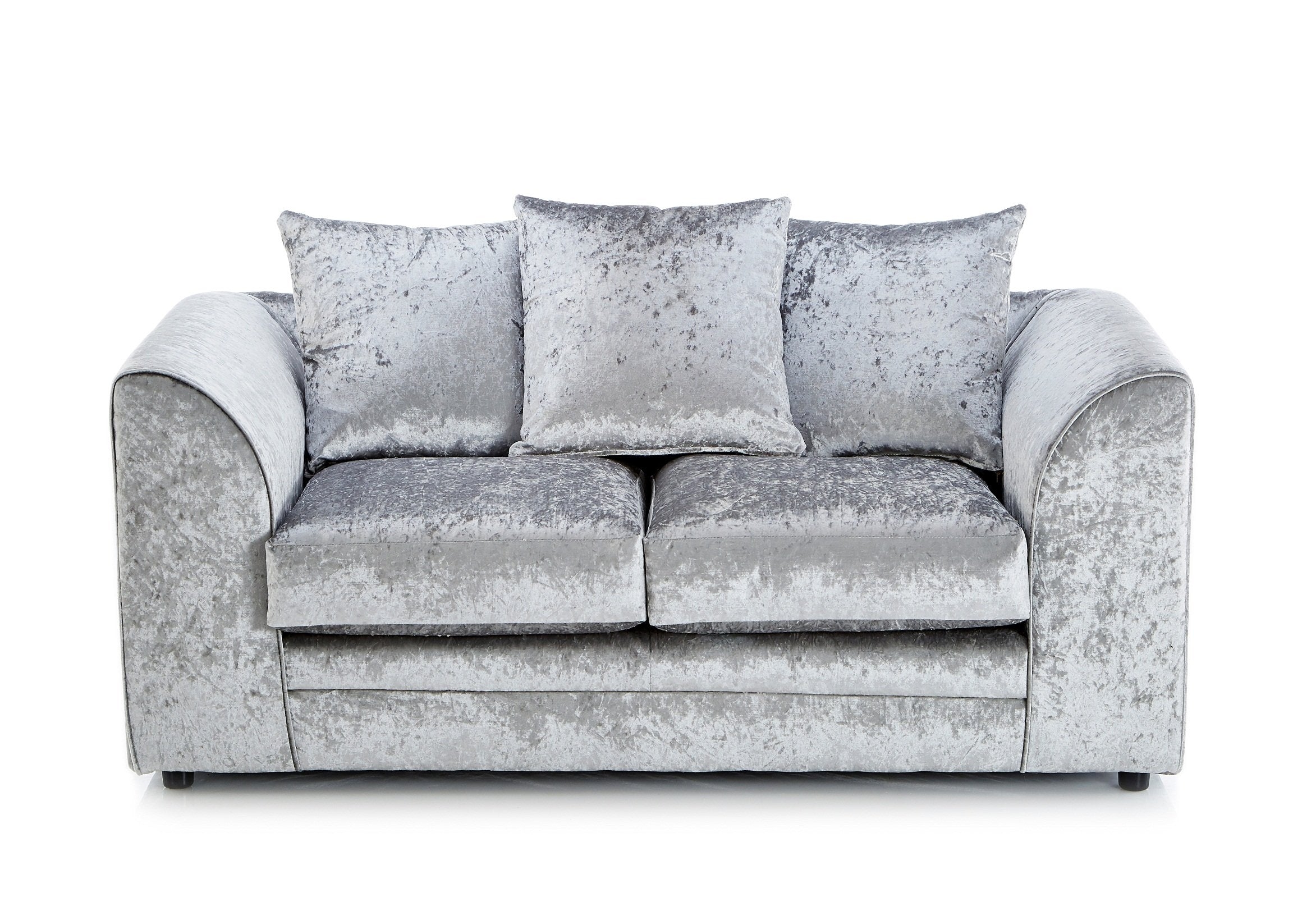 Chicago 2 Seater Crushed Velvet Silver Sofa – Furnishop