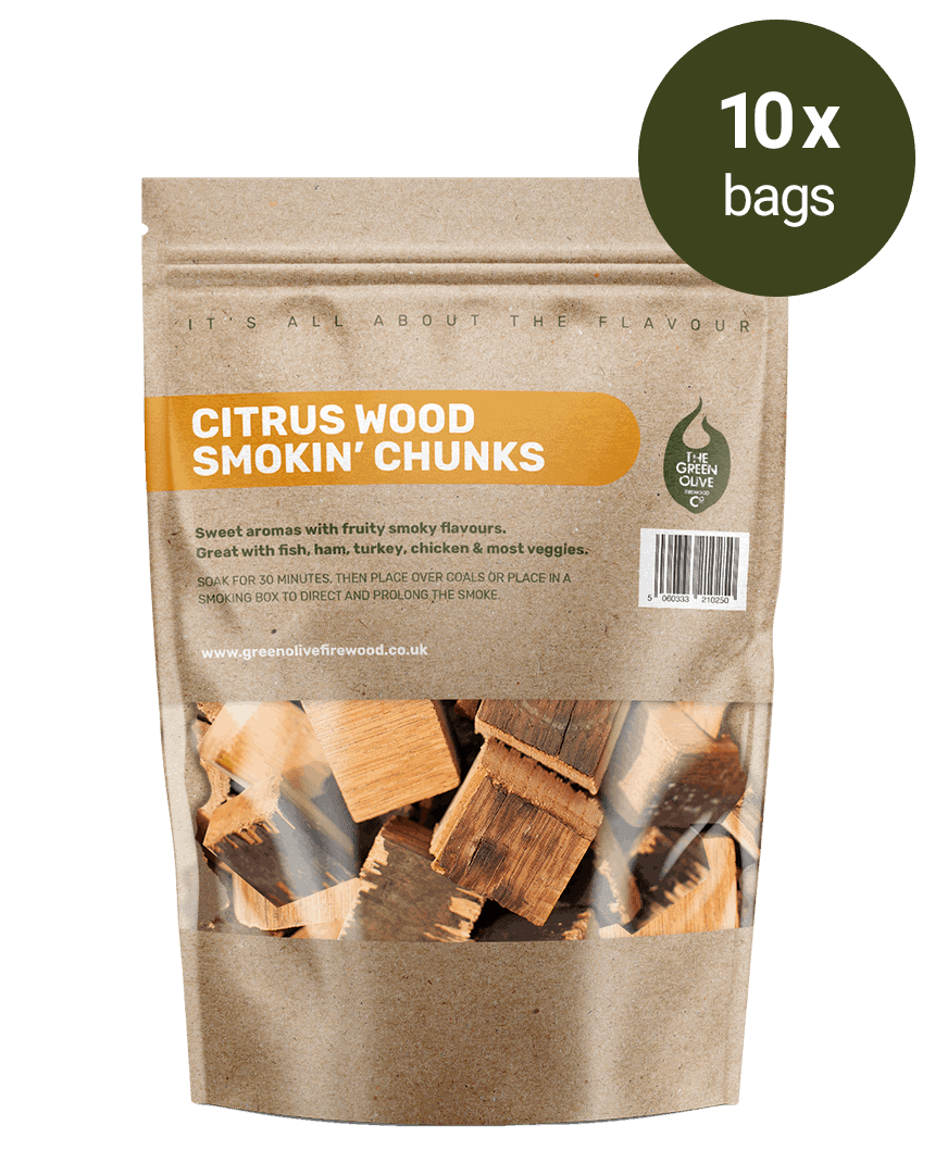 Citrus Smokin’ Chunks – 10 Packs – Smokin’ – Green Olive Firewood