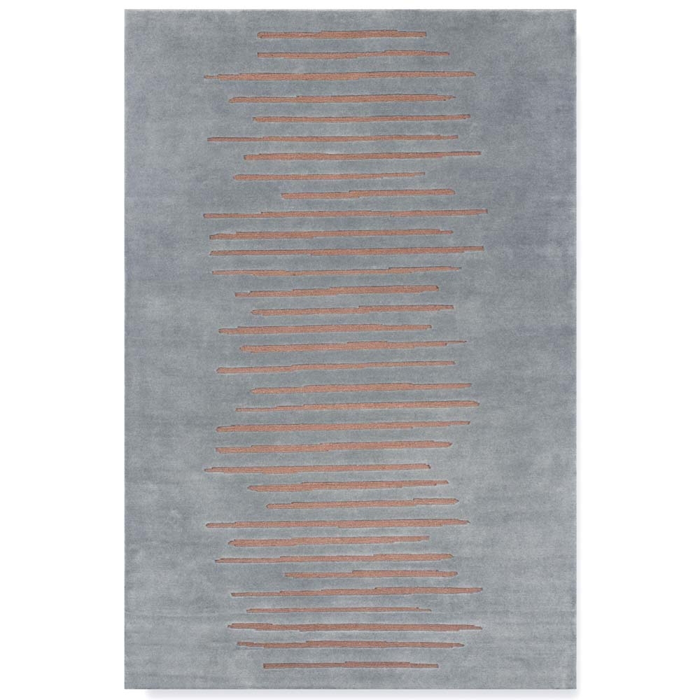 Claire Gaudion – Portinfer Rug – Blue – 120 x 180 – Blue / Copper – 100% Wool – 120cm