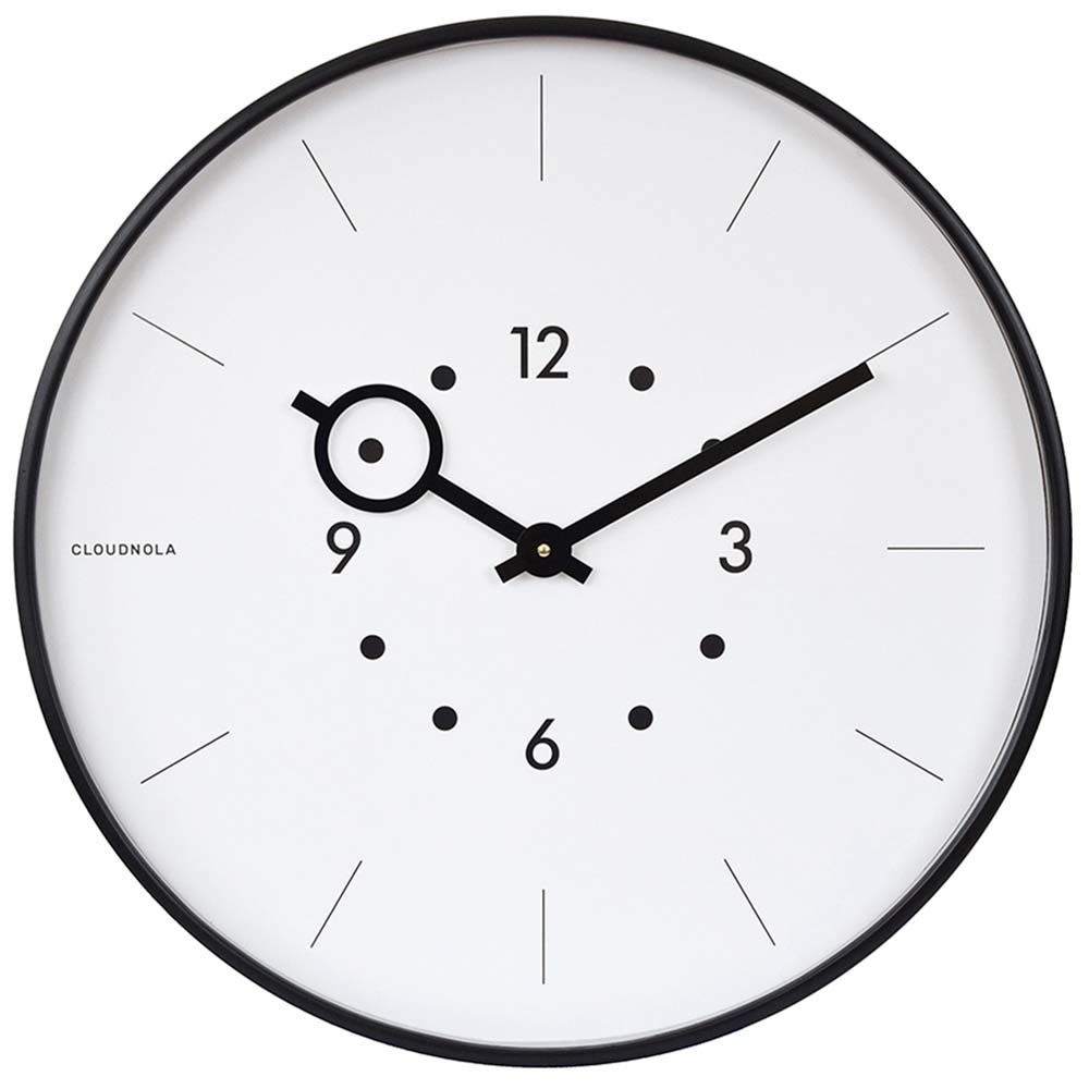 Cloudnola – Magnifier Wall Clock – White & Black – Black / White – Steel / Polyvinyl Chloride –