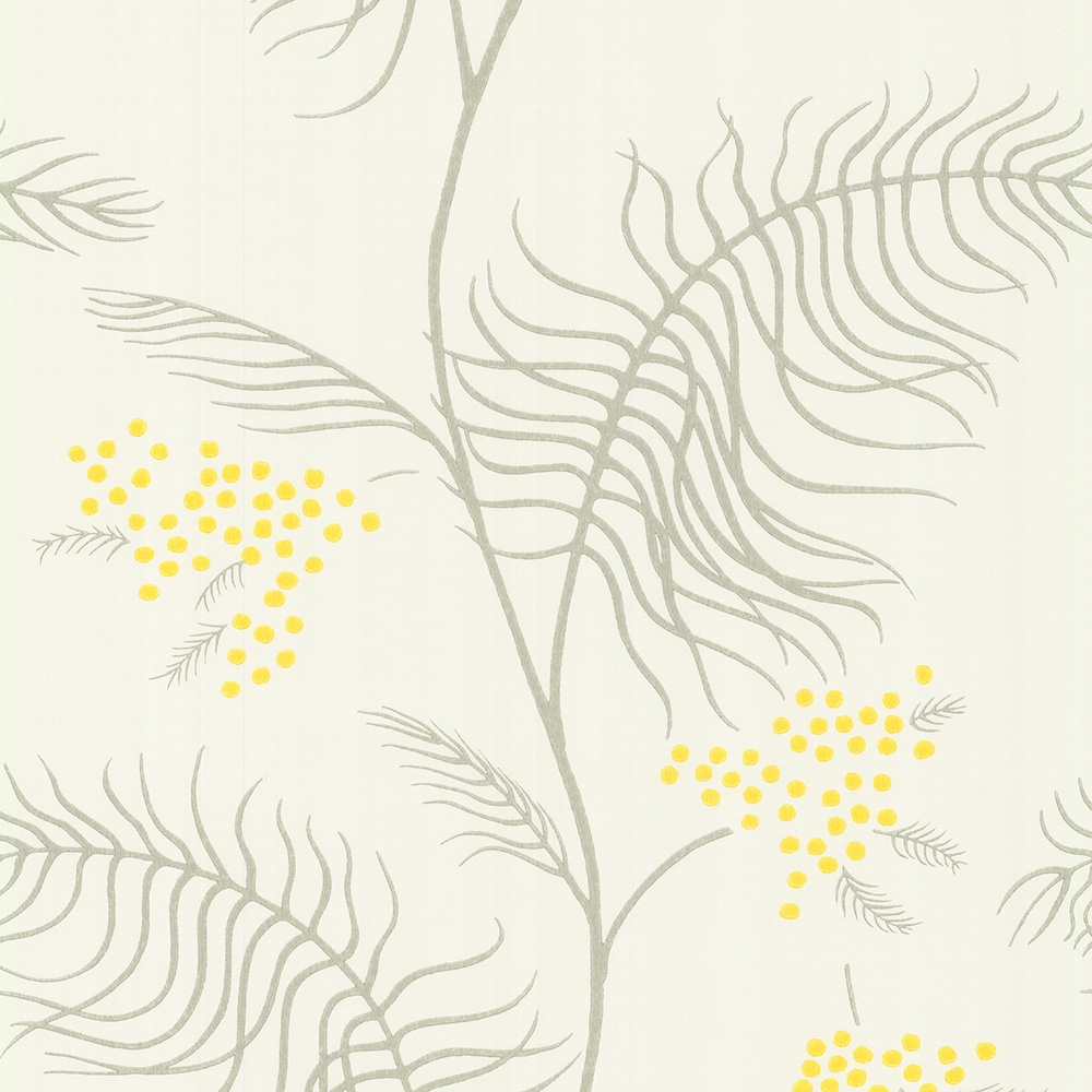Cole and Son – New Contemporary II Mimosa 69/8132 Wallpaper – Grey / Green – Non-Woven – 53cm