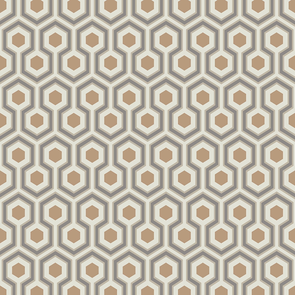 Cole and Son – Contemporary Restyled Hicks Hexagon 95/3017 Wallpaper – Brown / Pale Green – Non-Woven – 52cm