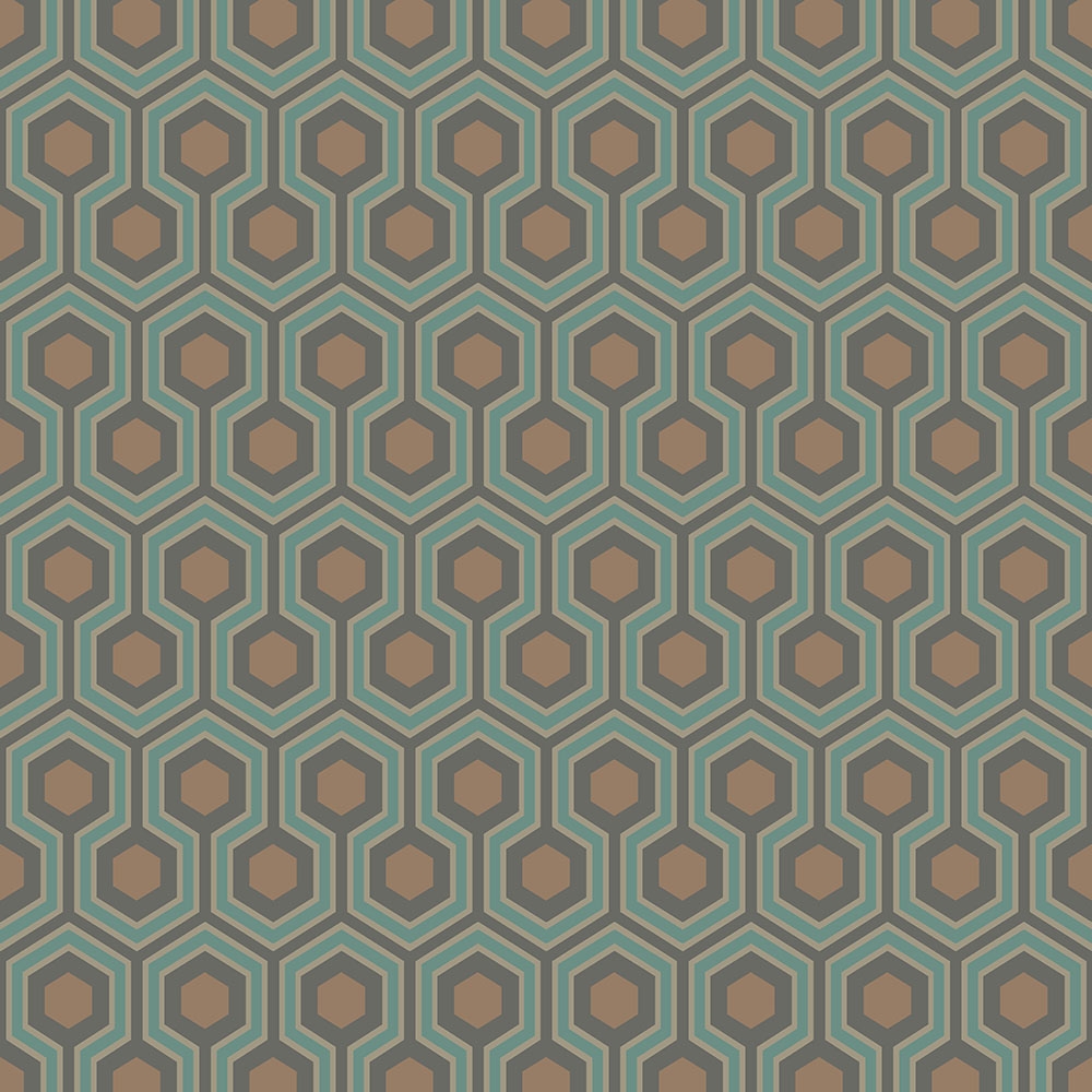 Cole and Son – Contemporary Restyled Hicks Hexagon 95/3018 Wallpaper – Brown / Green – Non-Woven – 52cm