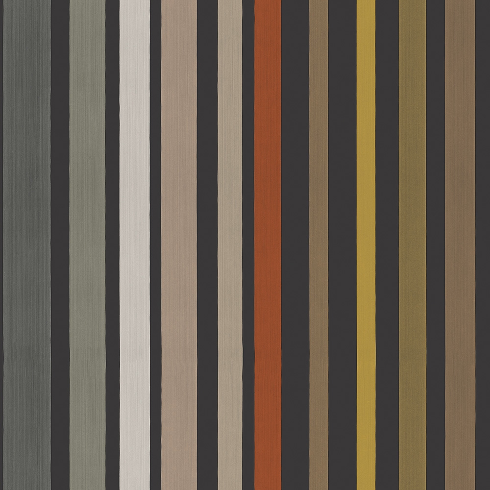 Cole and Son – Mariinsky Damask Carousel Stripe 108/6031 Wallpaper – Black / Brown / Yellow – Non-Woven – 52cm