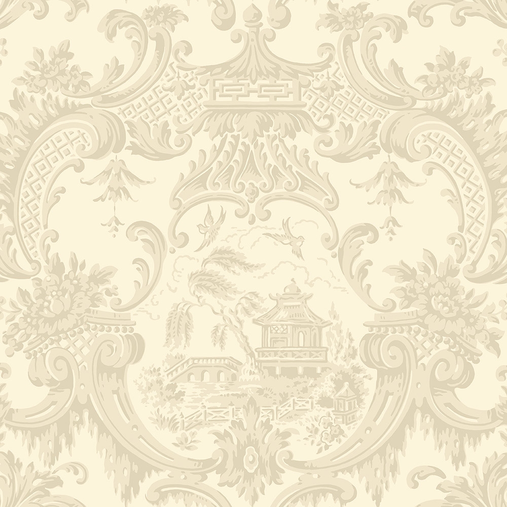 Cole and Son – Archive Anthology Chippendale China 100/3011 Wallpaper – Beige / Green – Non-Woven – 52cm