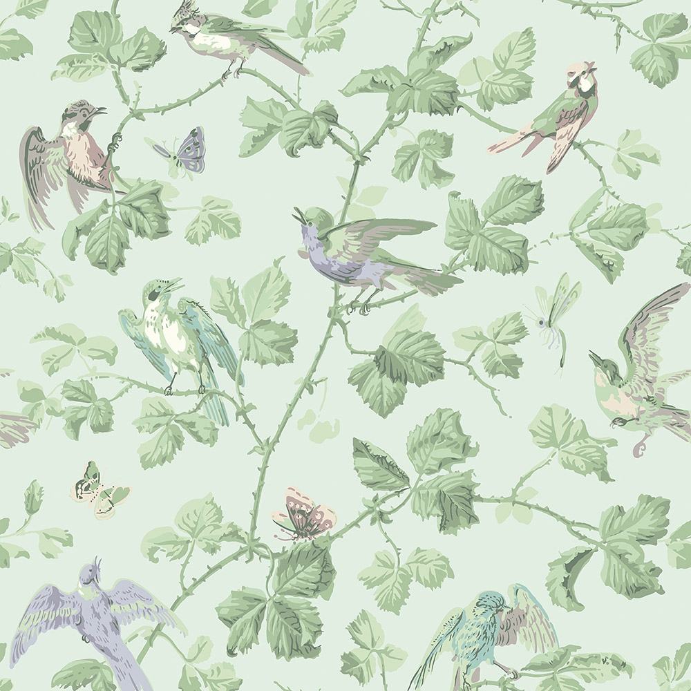 Cole and Son – Archive Anthology Winter Birds 100/2007 Wallpaper – Blue / Green – Non-Woven – 53cm