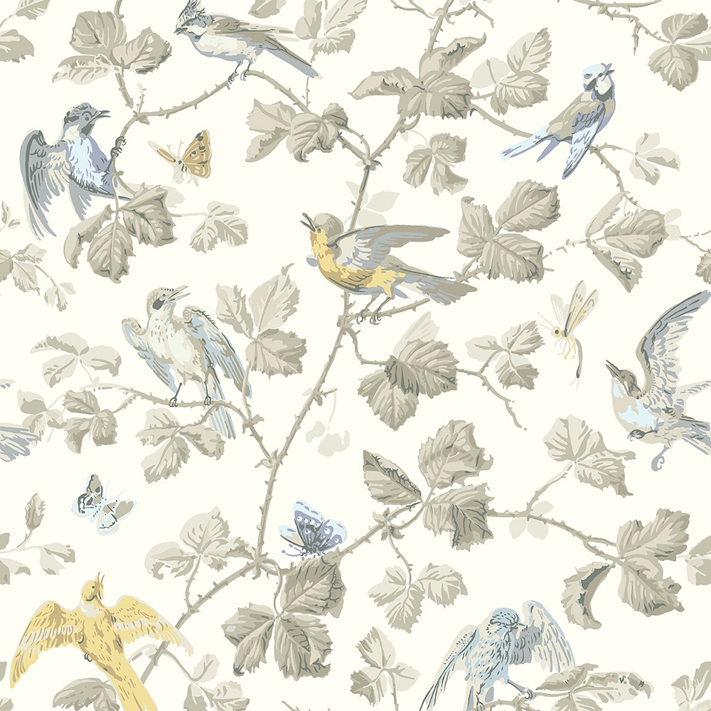 Cole and Son – Archive Anthology Winter Birds 100/2008 Wallpaper – Cream / Brown / Grey – Non-Woven – 53cm