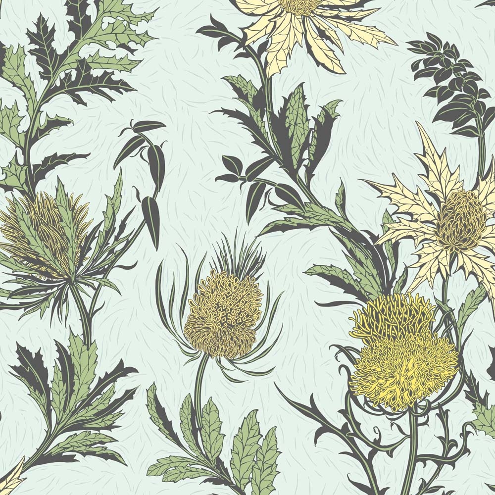 Cole and Son – Botanical Thistle 115/14042 Wallpaper – Blue / Green – Non-Woven – 52cm