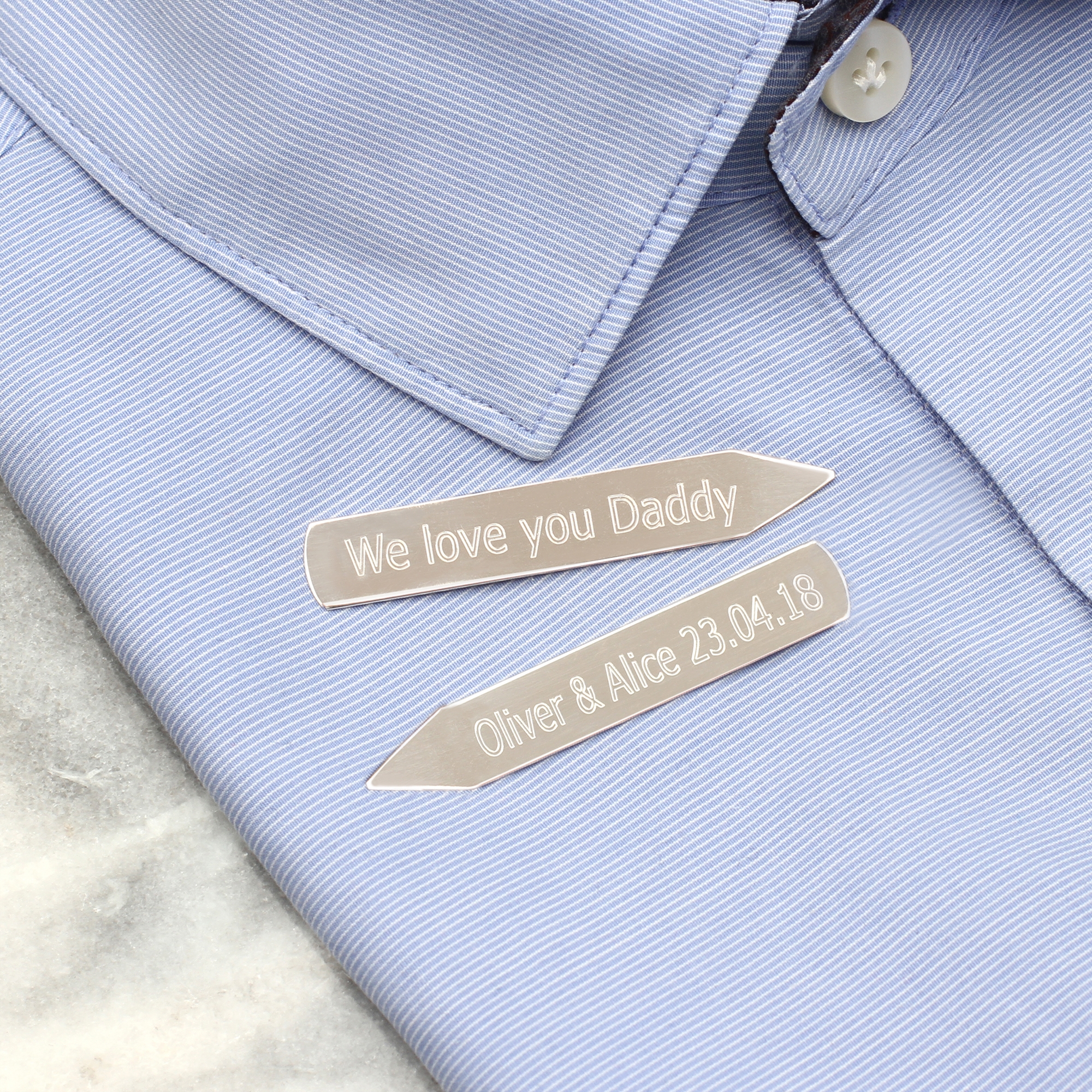Personalised Sterling Silver Collar Stiffeners – Hurley Burley