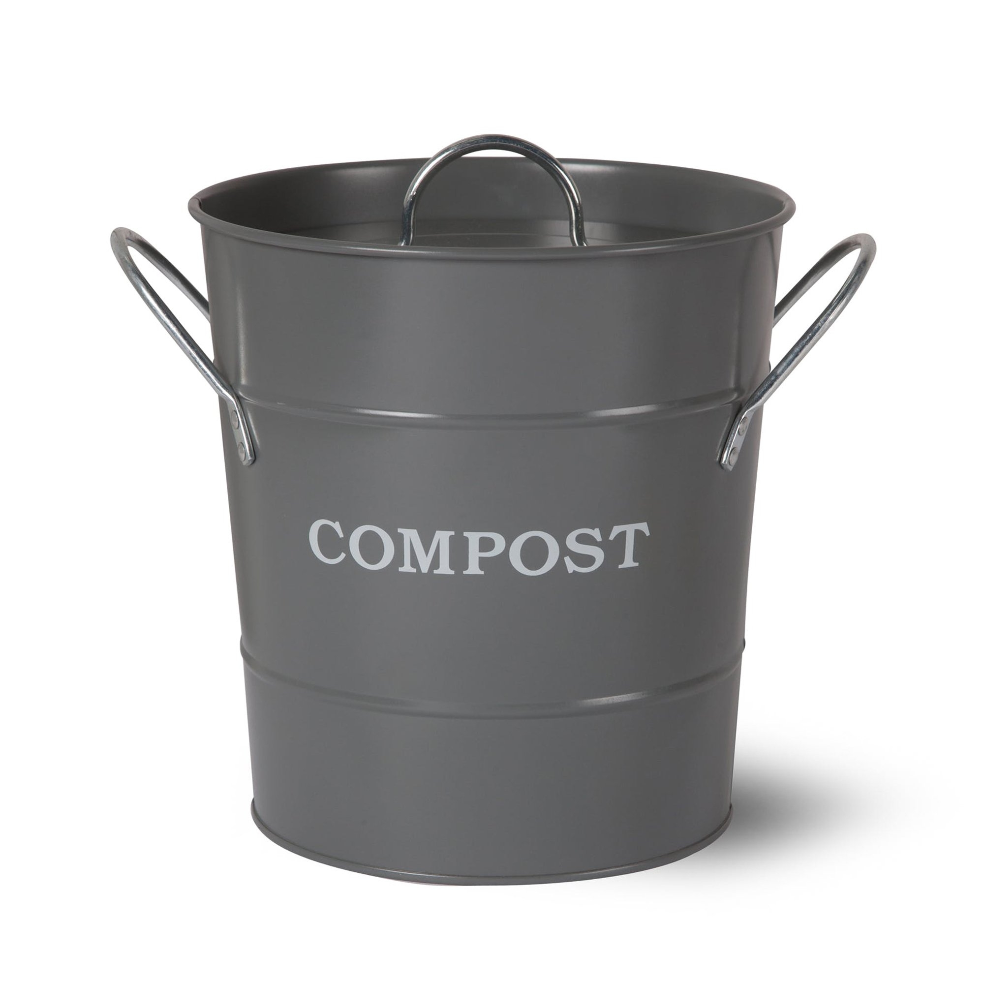 Steel Compost Bucket – Charcoal – Garden Trading