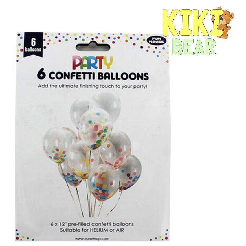 12″ Pre-Filled Confetti Balloons – 6 Pack – Kiki Bear