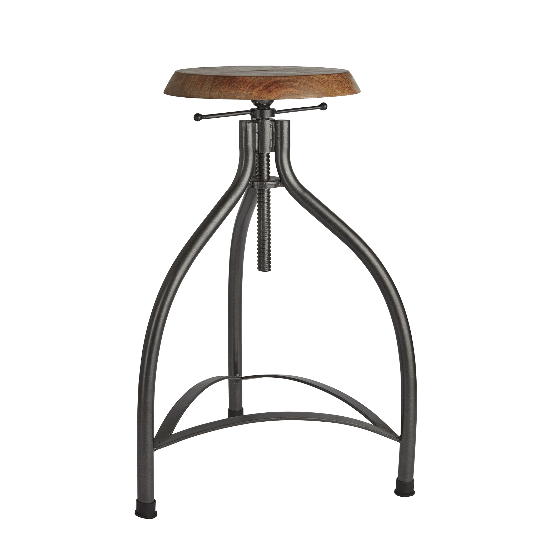 Industville – Adjustable Bar Stool – 34 Inch – Bar Seating – Brown / Grey Colour – Metal / Wood Material – 75 CM X 51 CM X 51 CM
