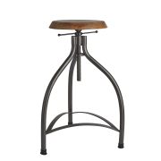 Industville – Adjustable Bar Stool – 34 Inch – Bar Seating – Brown / Grey Colour – Metal / Wood Material – 75 CM X 51 CM X 51 CM