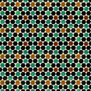 Coordonne – Tiles Flamenco Wallpaper – Black / Green / Brown – Non-Woven – 46.5cm
