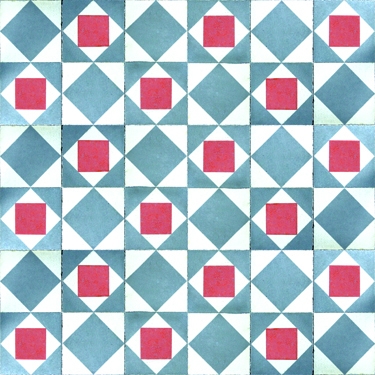 Coordonne – Tiles Kaleido Wallpaper – Blue / Pink – Non-Woven – 46.5cm