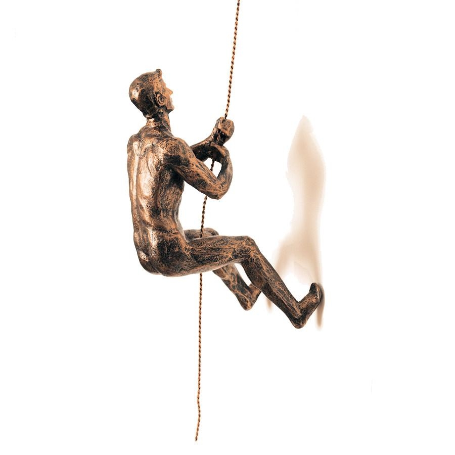 Sculpture Copper Abseiling Man – 23cm x 10cm x 10cm