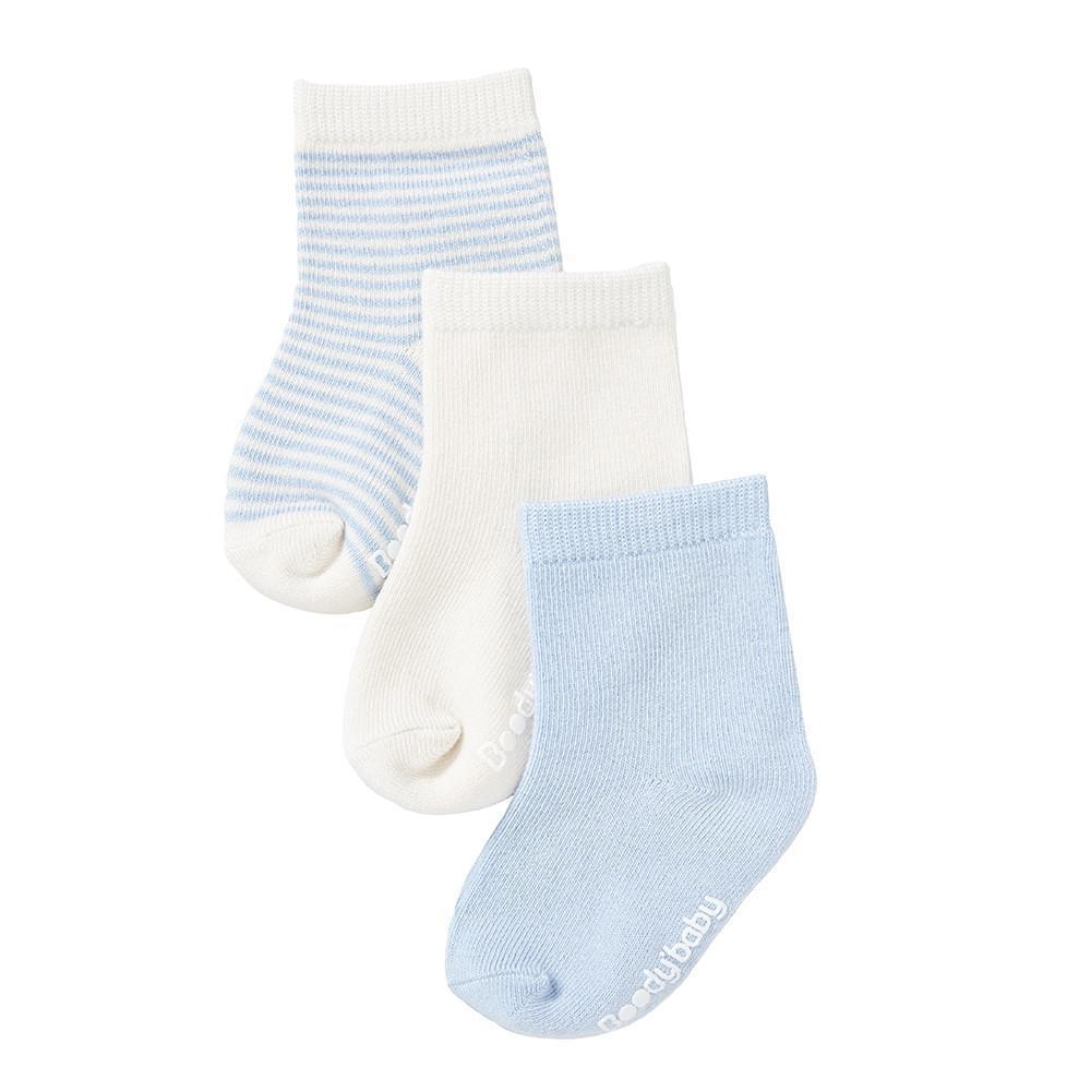 Baby Socks – 3 Pack – 12-24 months – Chalk/Sky – Ethikel