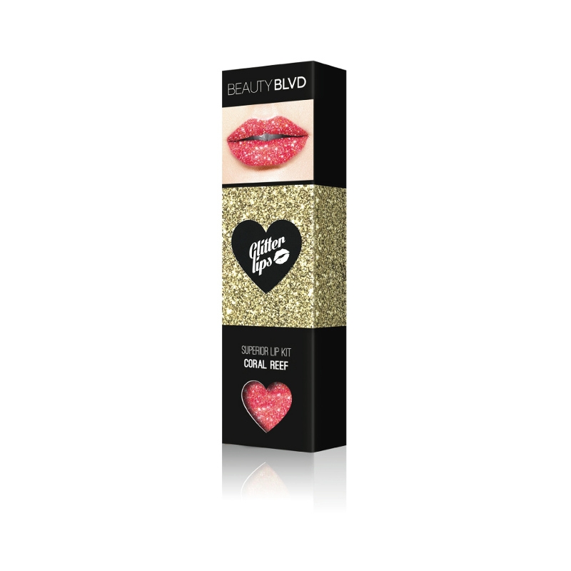 Beauty BLVD Glitter Lips Superior Lip Kit – Coral Reef