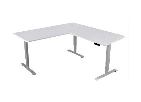 90-Degree Workstation – 1600 x 800 x 1020 x 600 x25mm – White – Up Standesk