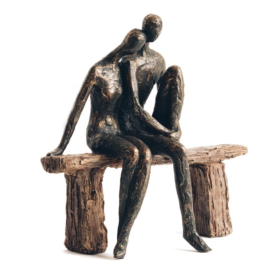 Sculpture Couple on Bench – 22cm x 23cm x 10cm