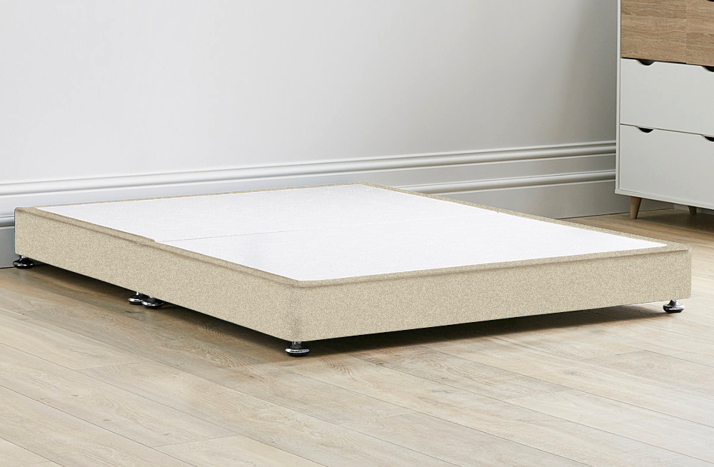 Cream Chanille Divan Bed 5″ With Feet Attached – Furnishop