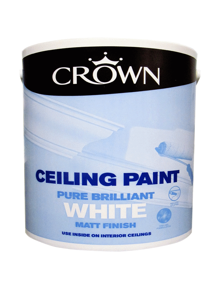 Interior Paint Walls & Ceilings Crown Ceiling Brilliant White 2.5 Litre – TotalDIY