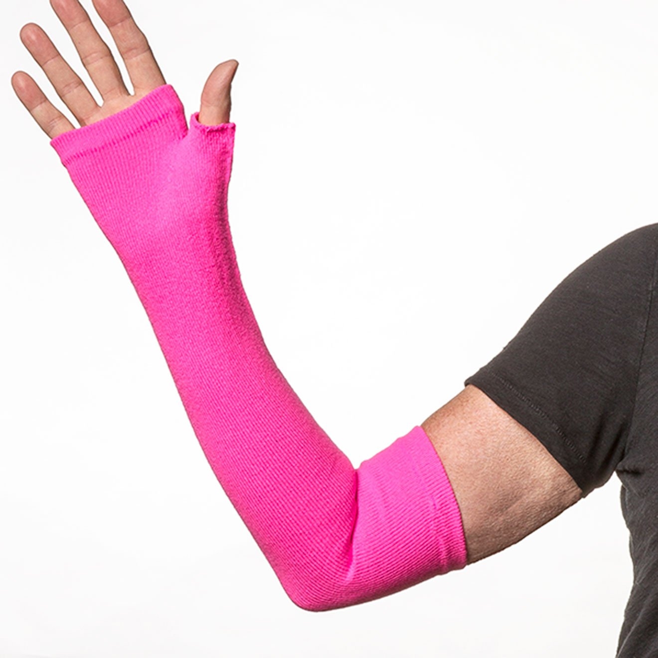 Long Fingerless Gloves for fragile and weak skin protection Pink – Limb Keepers