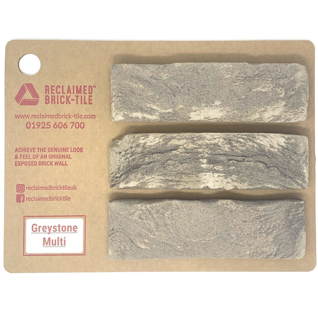Sample Brick Slips – Greystone Multi – Reclaimed Brick Tiles