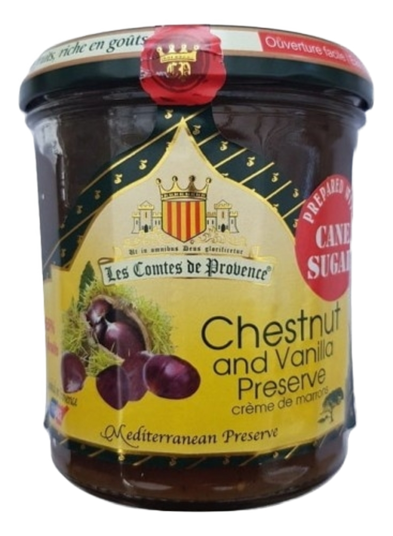 chestnut spreadCrème de marron artisanale bio fabriquée en Provence – Chestnut & vanilla spread Provence glass jar – Les Comtes de Provence, 370g –