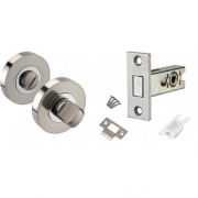 Toilet Door Thumb Twist With Dead Bolt Set for Bathroom WC – Satin Nickel & Polished Chrome – My Door Handles