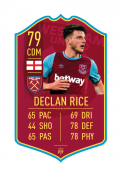 Rice WHU pre-made card – A4 | (21cm x 29.7cm) – Fifa Ultimate Team Card – Create FUT