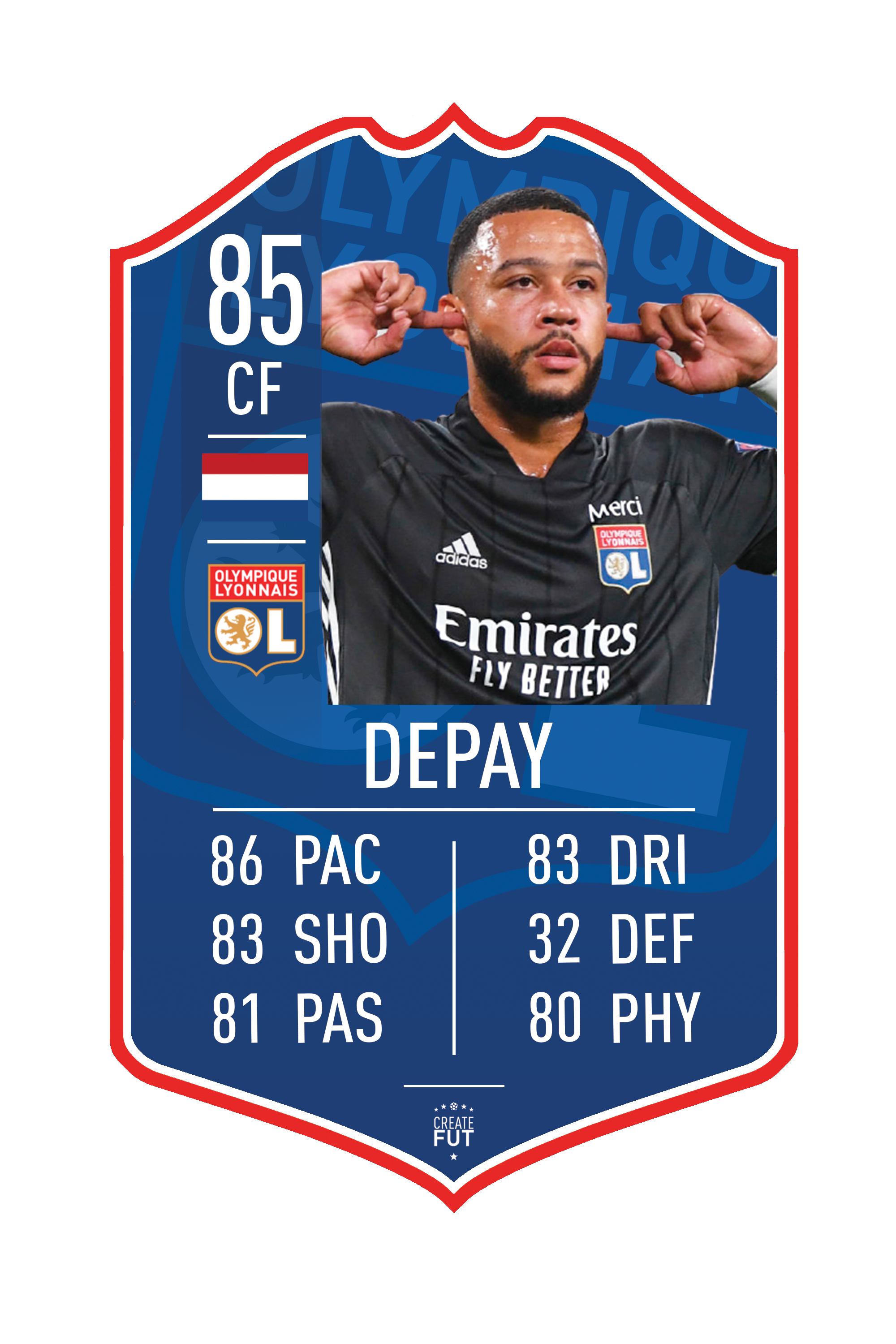 Depay Lyon pre-made card – A2 | (42cm x 59.4cm) – Fifa Ultimate Team Card – Create FUT