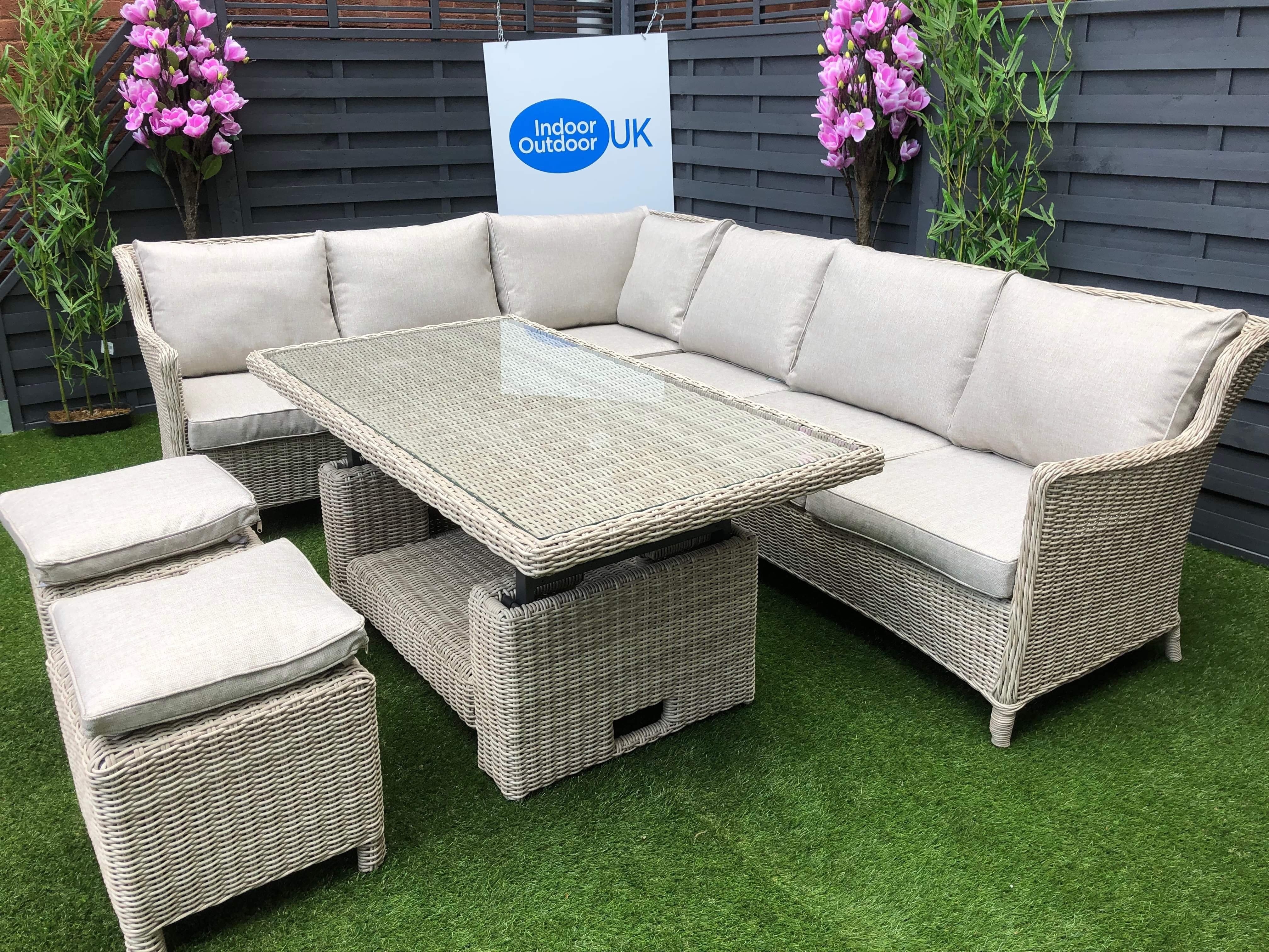 Truro Deluxe 7pc Rattan Corner Dining Set- In Cream