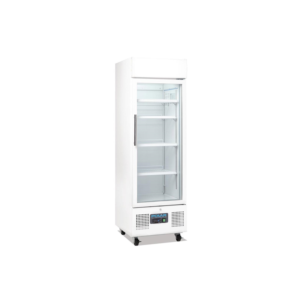Polar G-Series Upright Display Fridge 218Ltr White