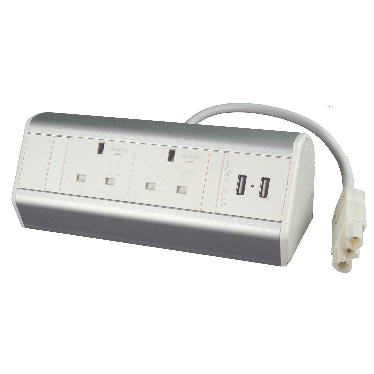 Desktop Power 2 x Power, 2 x USB – White – Up Standesk