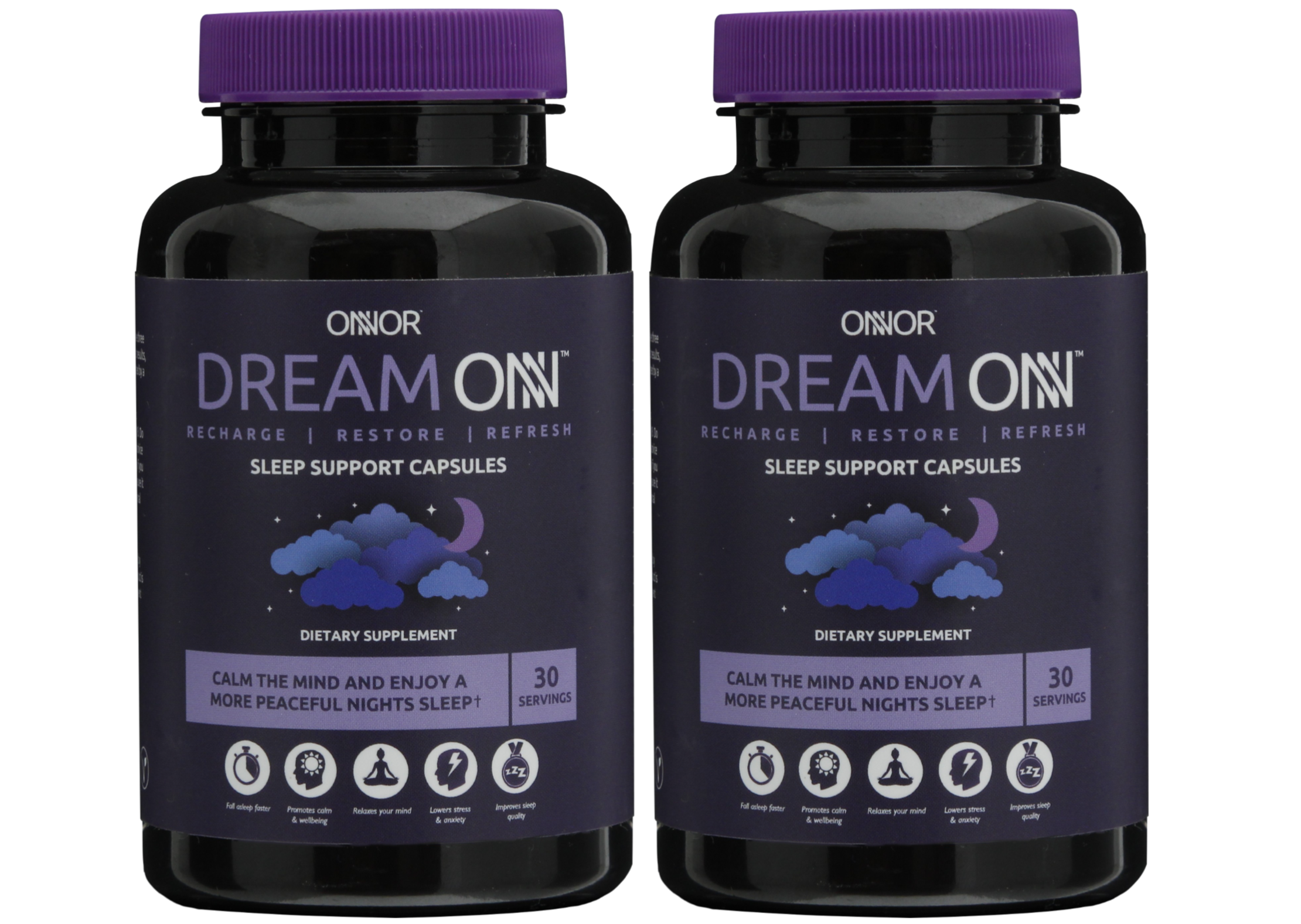Dream ONN Sleep Support Capsule 2pk – ONNOR – Fall Asleep Faster – Deeper & Less Disturbed Sleep – Vegan – Gluten & GMO Free – ONNOR Limited