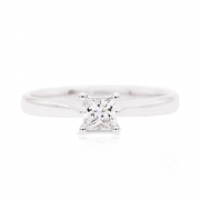 18 Carat White Gold Princess Cut Diamond Solitaire Ring – James Stephens & Sons Jewellers