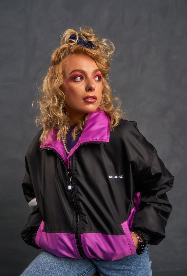 Retro Festival Jacket – Cerise and Black L – WellBrick