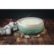 Extra Large Five Wick Ceramic Candle – Green – Himalayan Cedar & JasmIne – Etties Candles