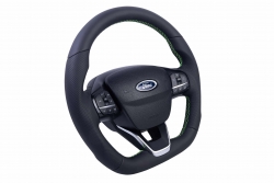 Green Stitched Modified Flat Bottom Ford Transit Custom Limited Steering Wheel – Ezee Parts