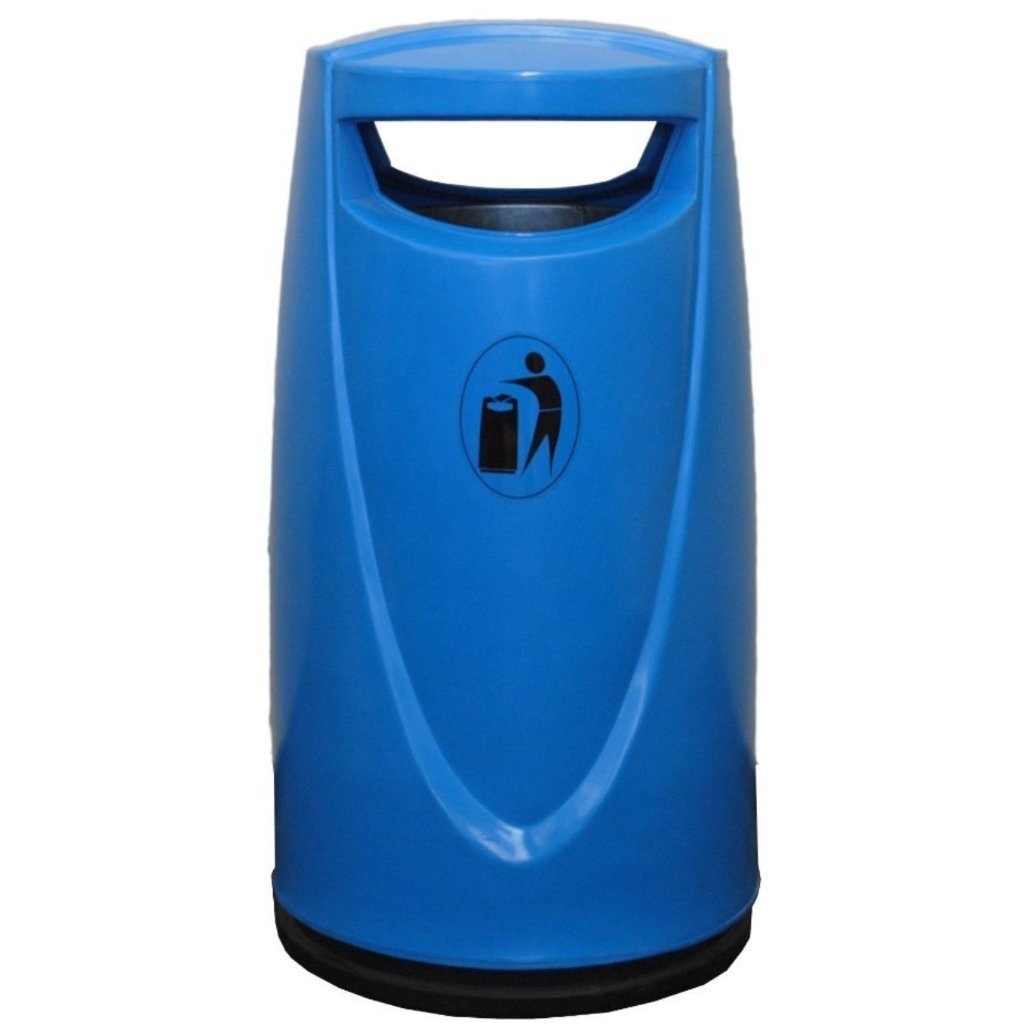 Darcy Outdoor Litter Bin 90 Litre Light Blue / Tidyman Logo (Standard) Street Solutions UK