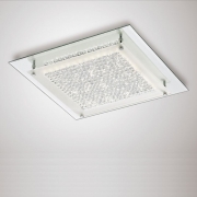 Deco Gina Ceiling – 42cm Square – Single Light Flush In Polished Chrome And Crystal Finish D0071 – Gina Flush – Deco – Daz Lighting