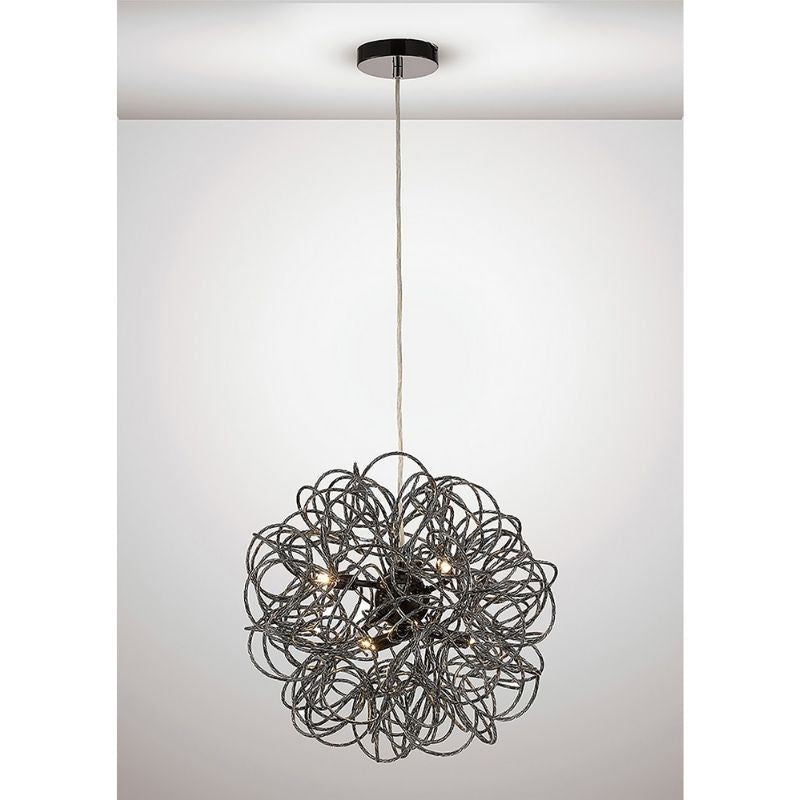 Deco Cassidy 6 Light Round Pendant Ceiling Fitting In Black Finish D0093. – Cassidy ceiling – Deco – Daz Lighting