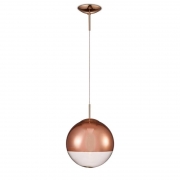 Deco Miranda 1 Light Medium Ball Pendant In Copper Finish With Copper Mirrored And Clear Glass Globe D0127 – Miranda Pendant – Deco – Daz Lighting