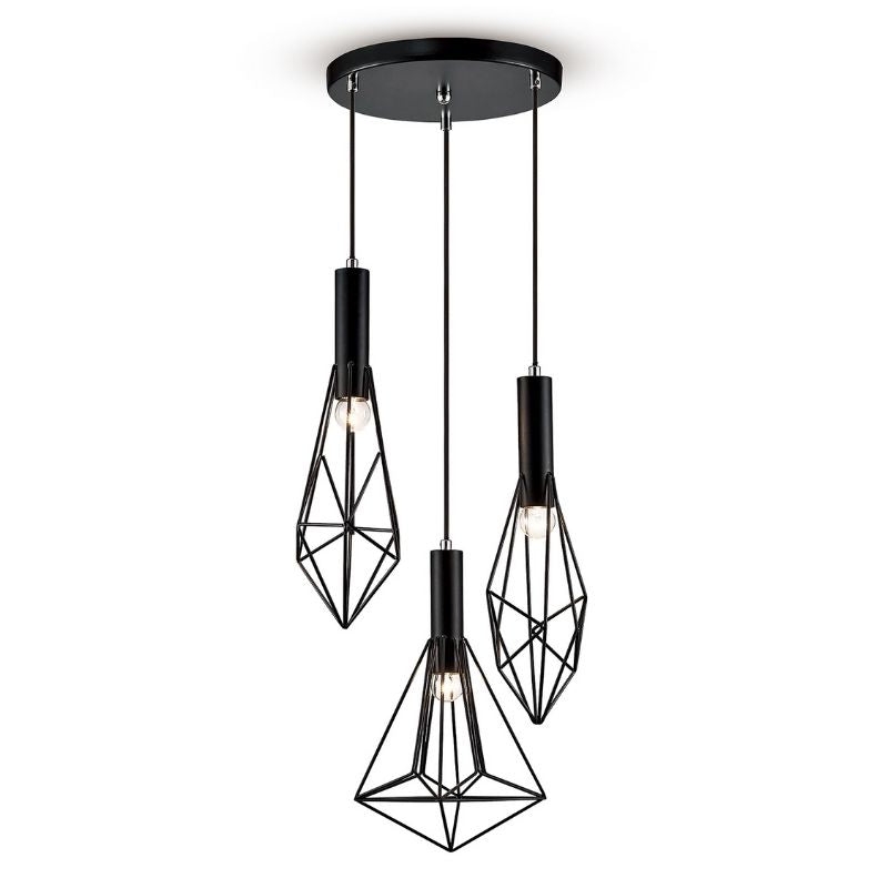 Deco Kristoff 3 Light Ceiling Pendant In Black Finish D0139 – Kristoff Pendaent – Deco – Daz Lighting