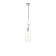 Deco Markus 1 Light Single Slim Cone Pendant In Polished Chrome Finish And Clear Glass D0601 – Markus Pendant – Deco – Daz Lighting